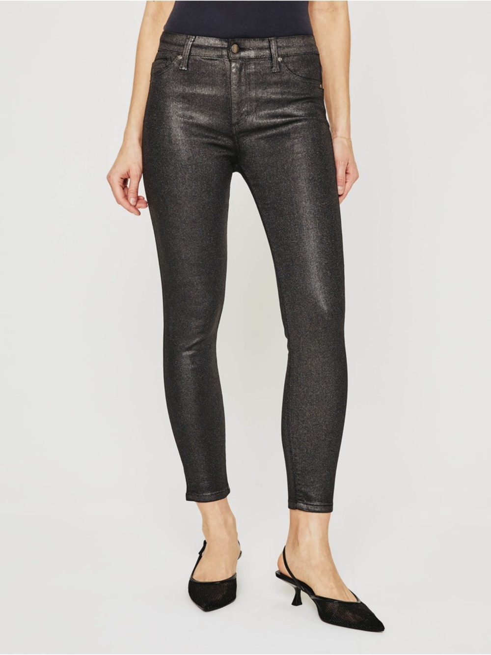 NWOT AG Farrah High Rise Skinny Ankle Jeans Luminous Gunmetal Casual Women’s 32